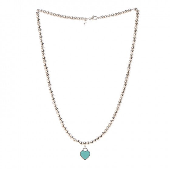 18K Tiffany Return to Heart Tag Bead Necklace