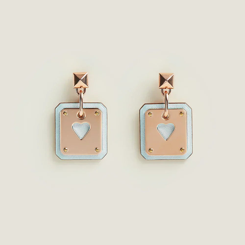 18K Hermes As De Celine White Earrings