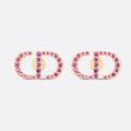 18K Dior Petit Stud Fuchsia Crystals Earrings