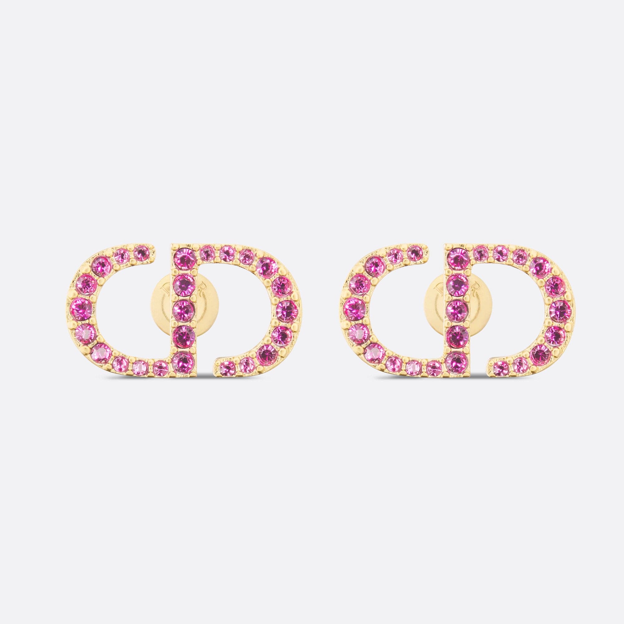 18K Dior Petit Stud Fuchsia Crystals Earrings