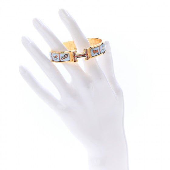 18K Hermes Clic Couvertures Blue Bracelet