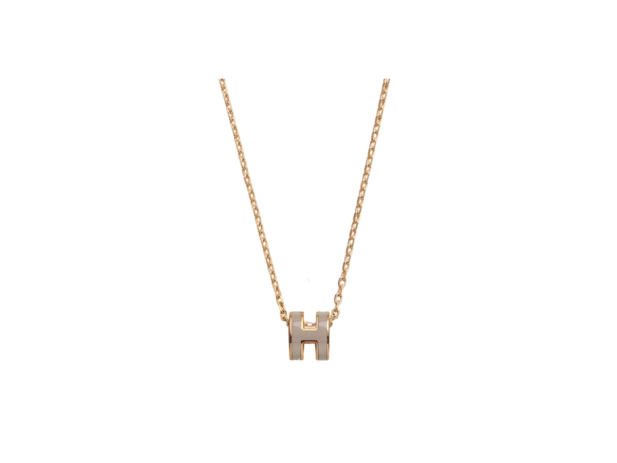 18K Hermes Mini Pop Grey Necklace