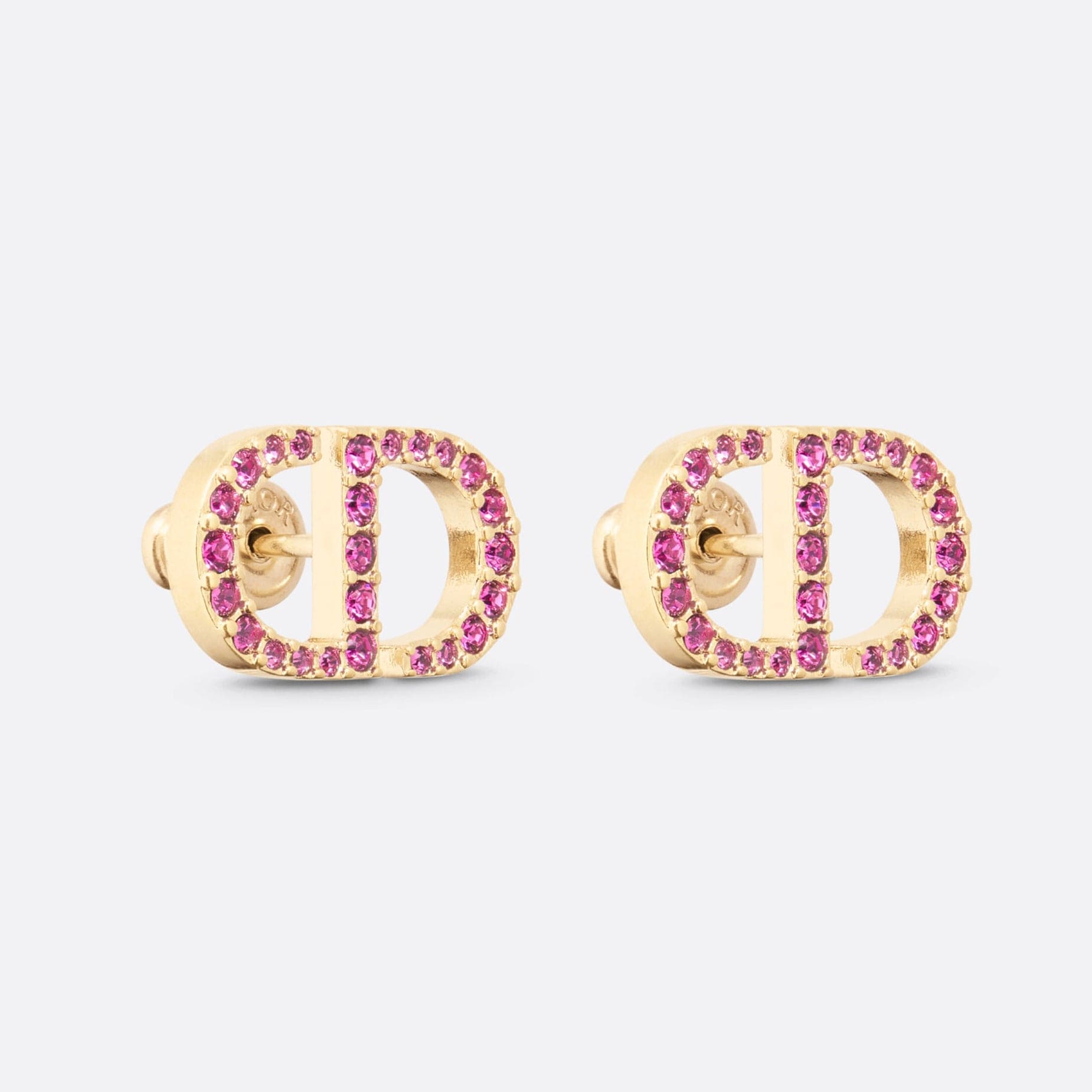 18K Dior Petit Stud Fuchsia Crystals Earrings