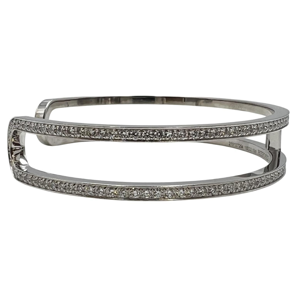 18K Hermes Ever Chain D¡ ̄ancre Cuff Diamond Bracelet