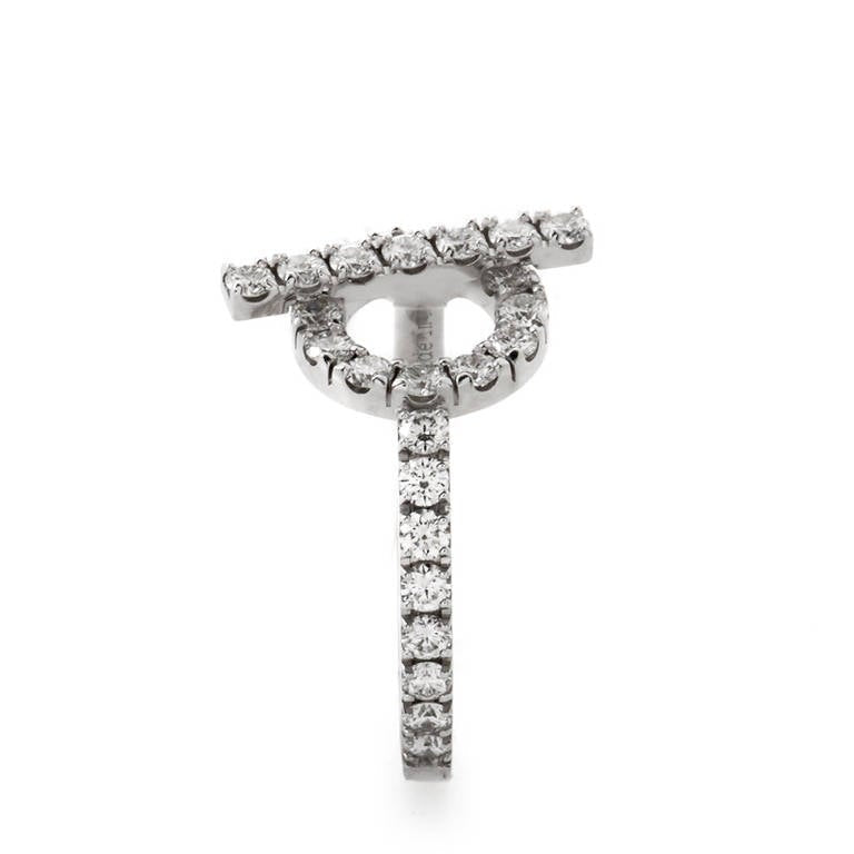 18K Hermes Finesse Diamond White Gold Ring