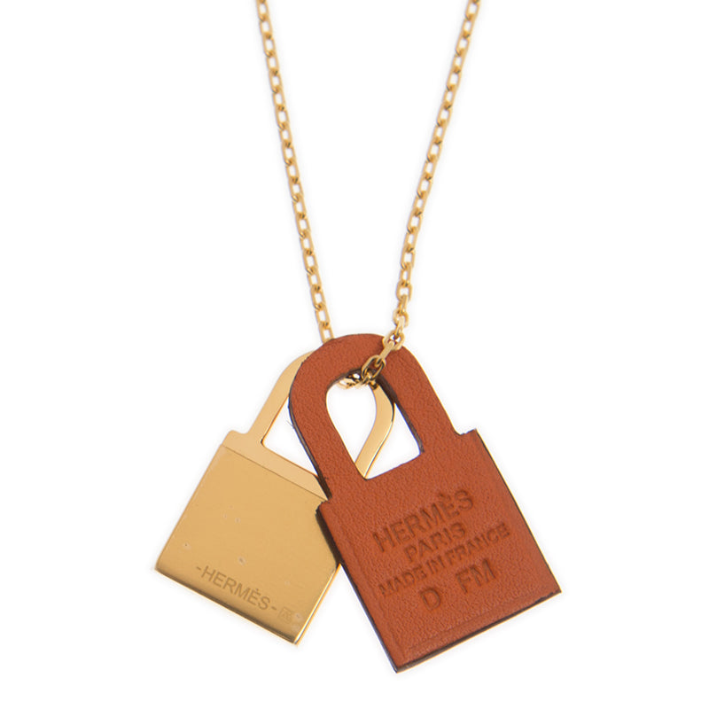 18K Hermes O'Kelly Orange Pendant Necklace