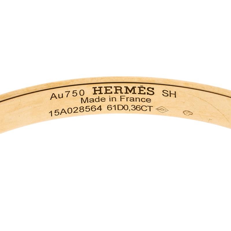 18K Hermes Kelly Small Model Diamond Bracelet