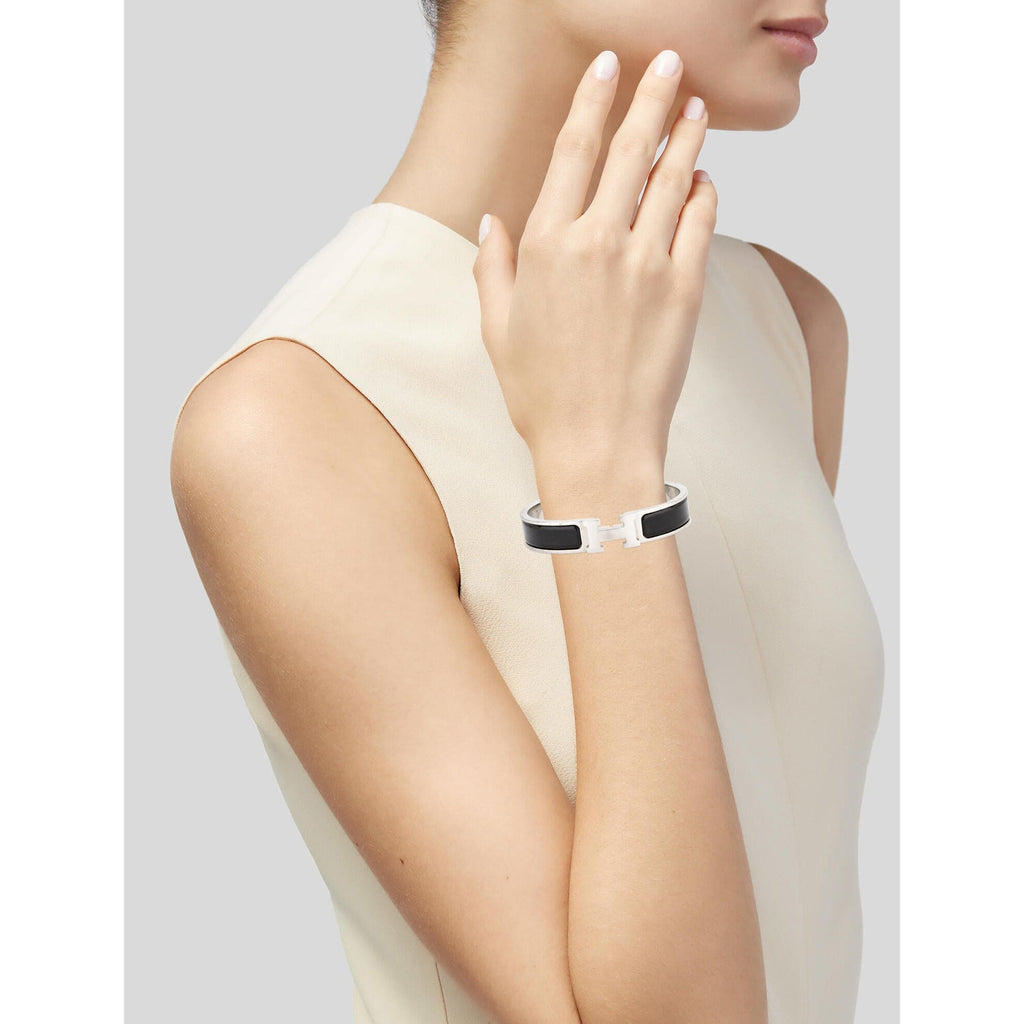 18K Hermes Clic Black Bracelet