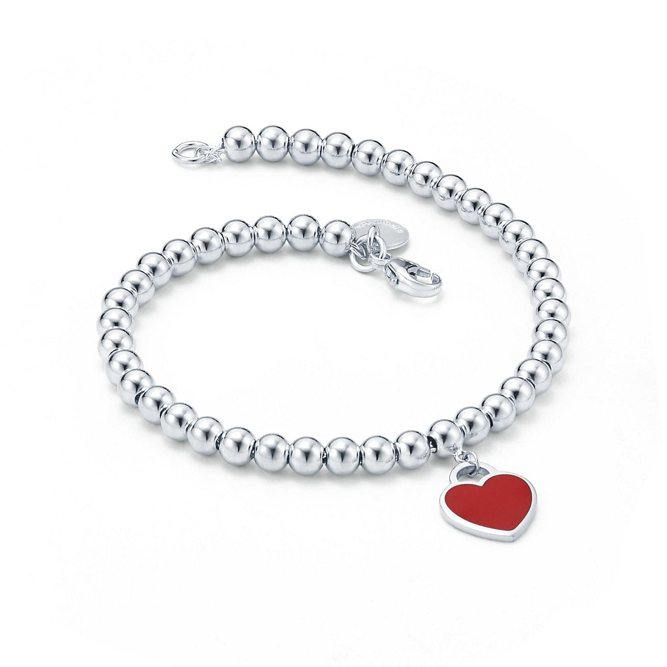 18K Tiffany Return to Red Heart Tag Bead Bracelet