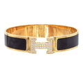 18K Hermes Clic Diamond Bracelet
