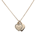 18K Tiffany Red Double Heart Diamond Necklace