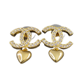 18K Chanel Classic Diamond Heart Earrings