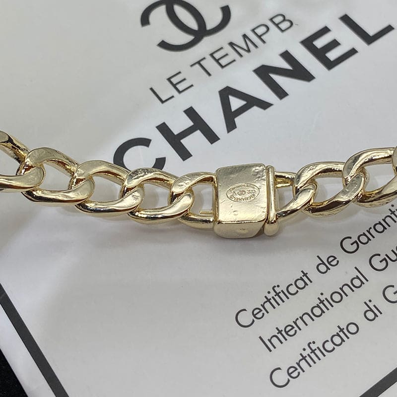 18K Chanel Interlocking Cuff Logo Choker Necklace