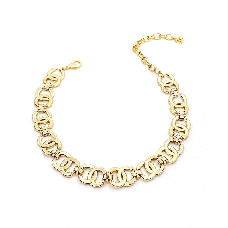 18K Chanel Rhinestone 2021 Interlocking Choker Necklace