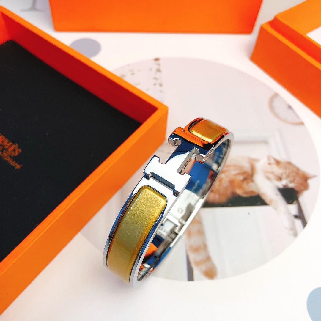 18K Hermes Clic Yellow Bracelet