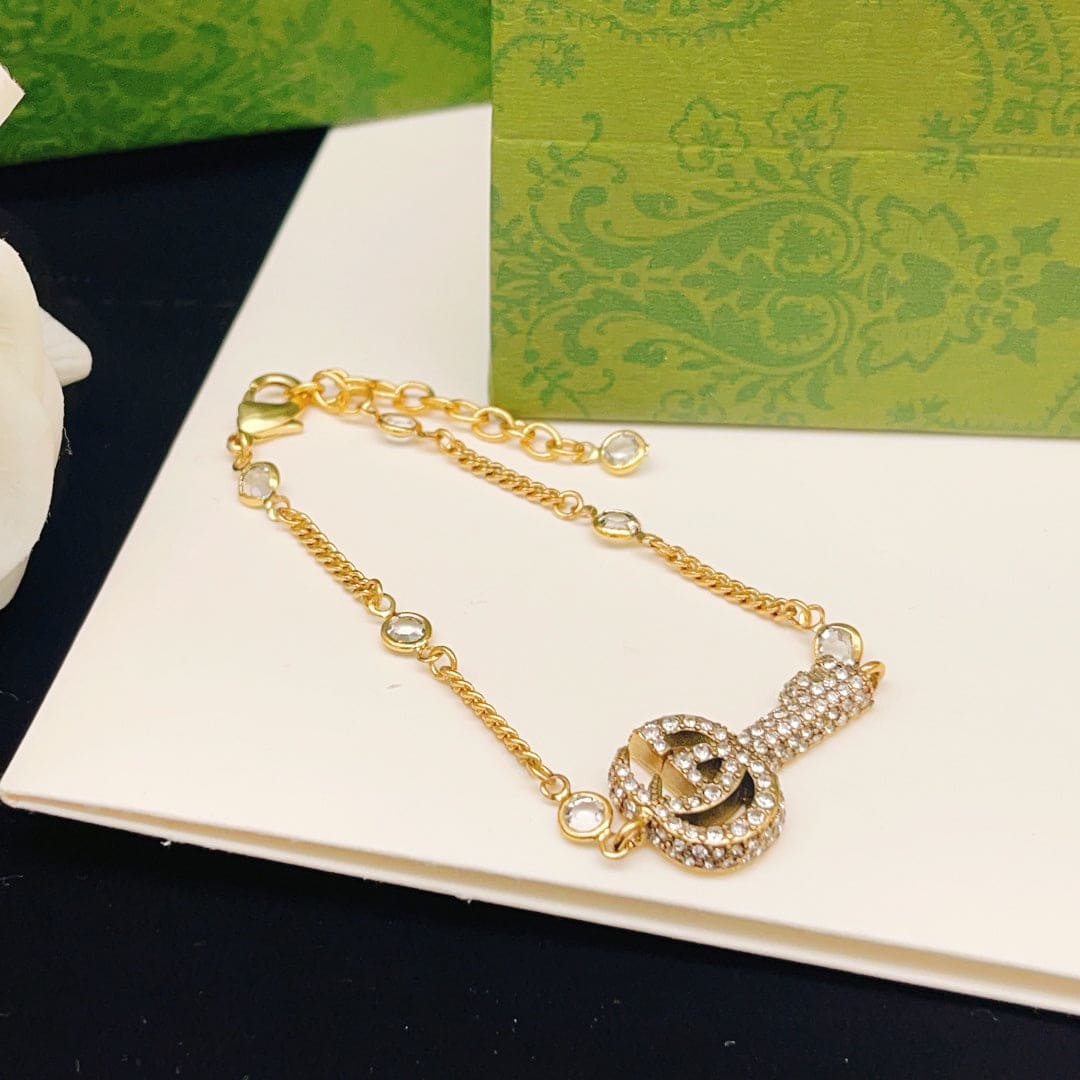 18K Gucci Double Crystal Key Bracelet
