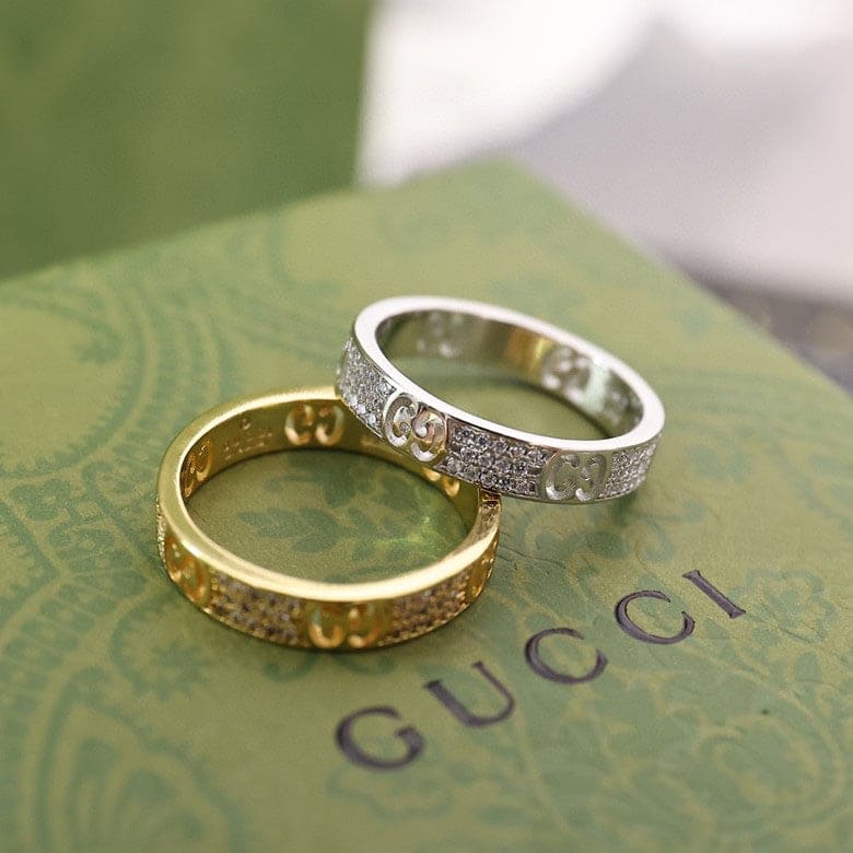 18K Gucci Double Icon Full Diamonds Ring