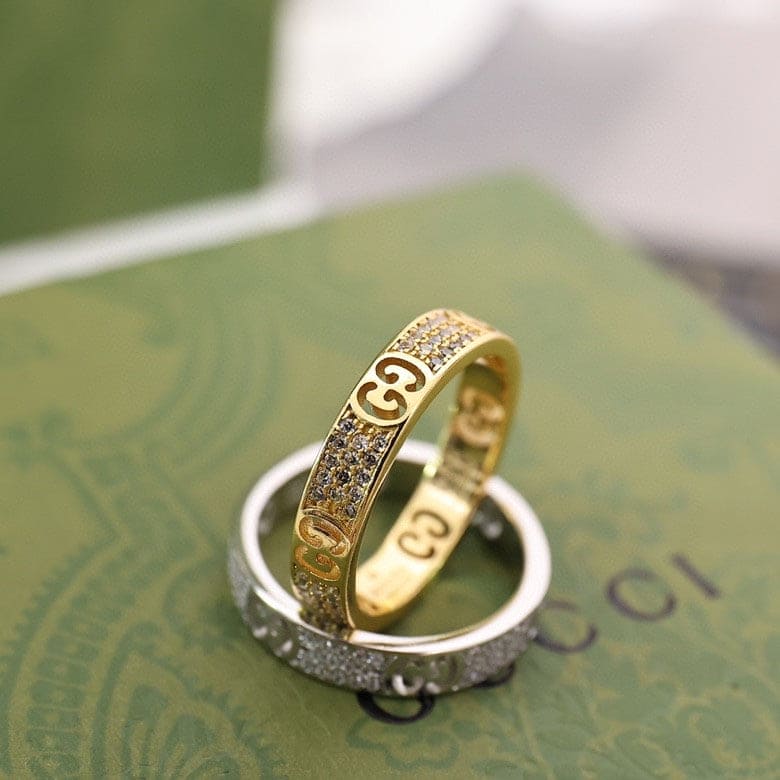 18K Gucci Double Icon Full Diamonds Ring