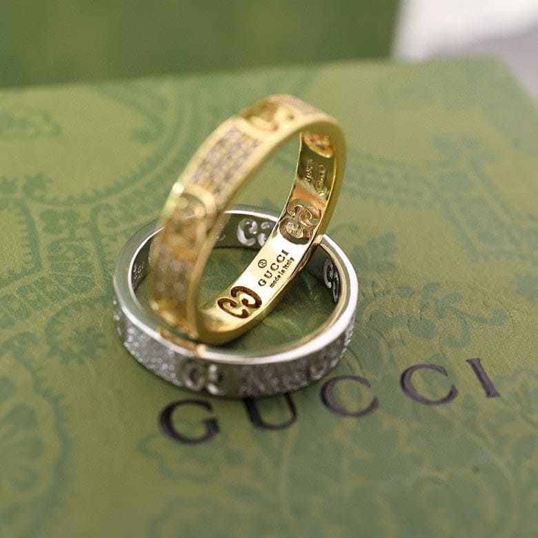 18K Gucci Double Icon Full Diamonds Ring