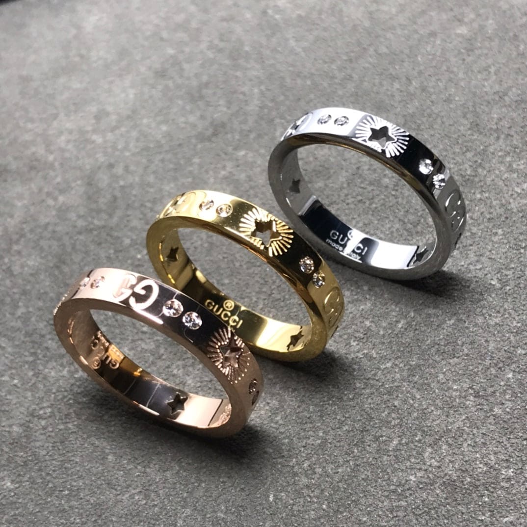 18K Gucci Double Icon Diamonds Ring