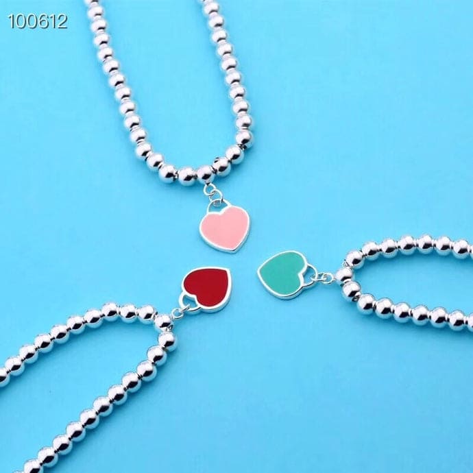 18K Tiffany Return to Pink Heart Tag Bead Bracelet