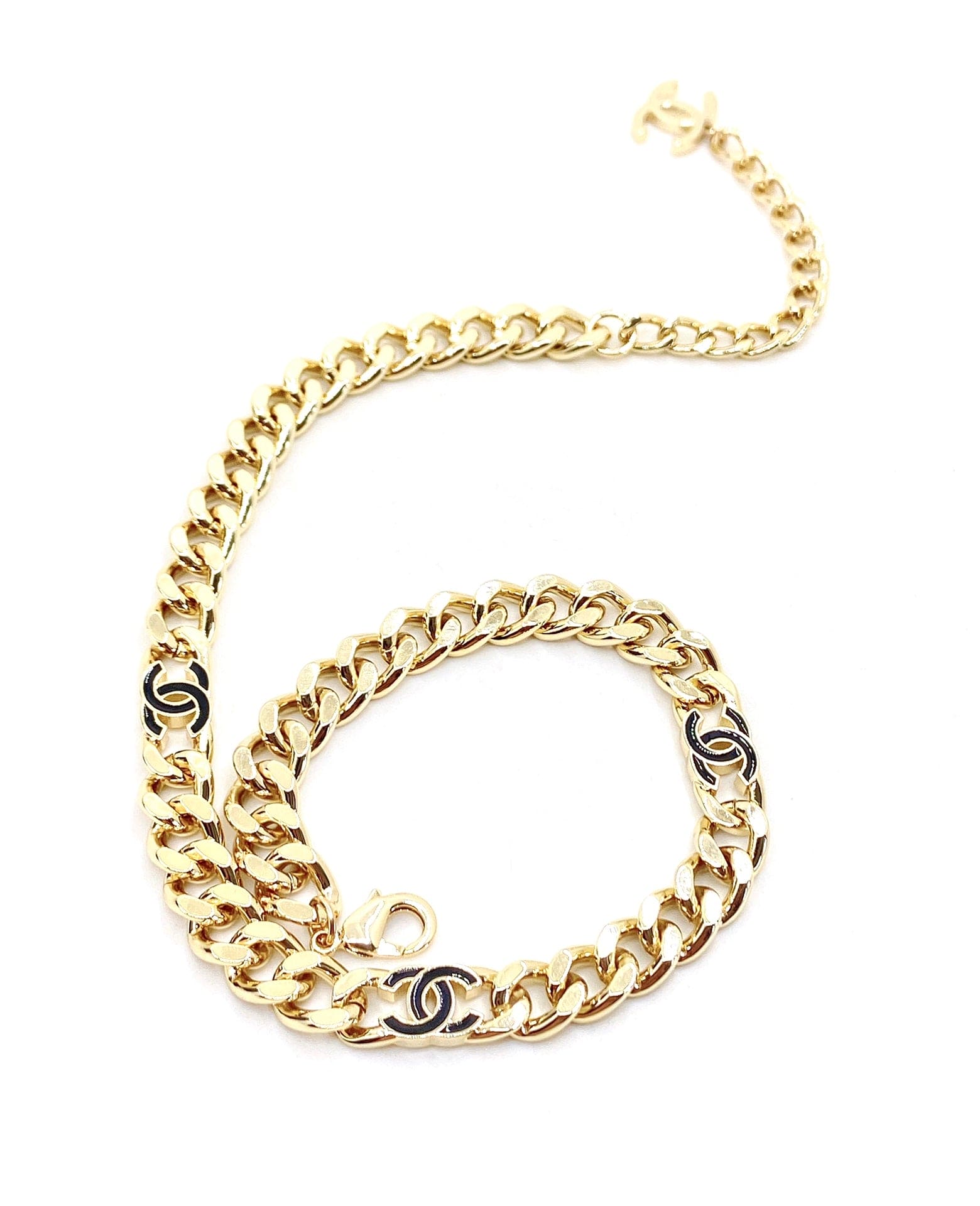 18K Chanel Black Chain Necklace