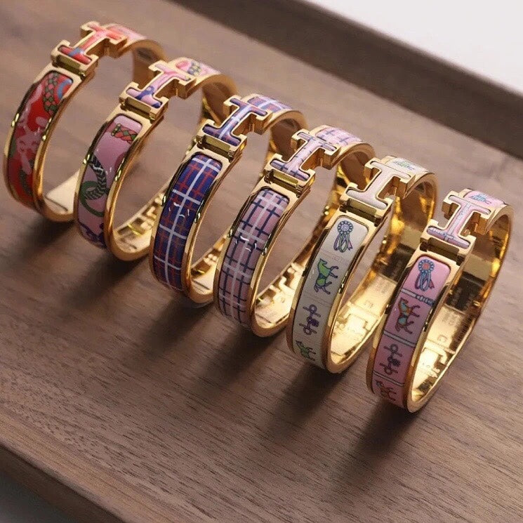 18K Hermes Clic Panoplie Equestre Red Bracelet
