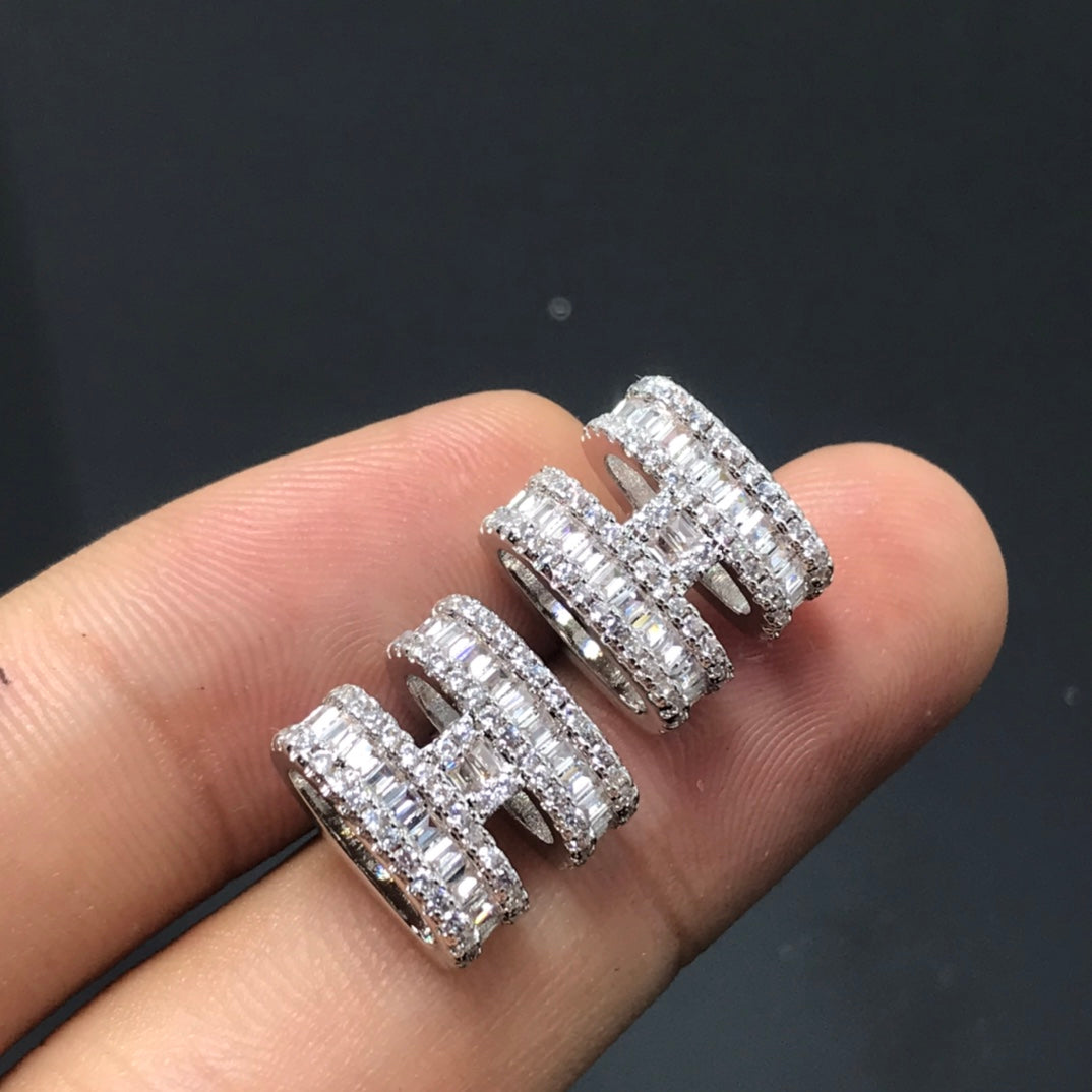 18K Hermes Pop Diamonds Earrings