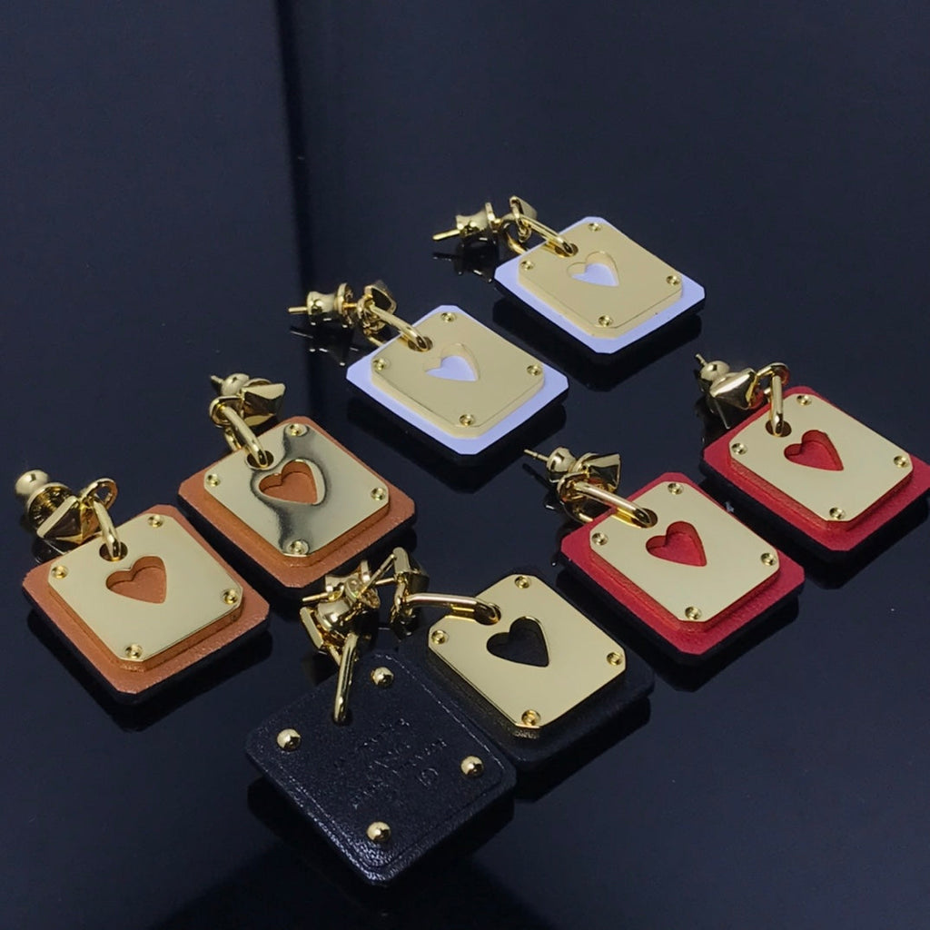 18K Hermes As De Celine Red Earrings