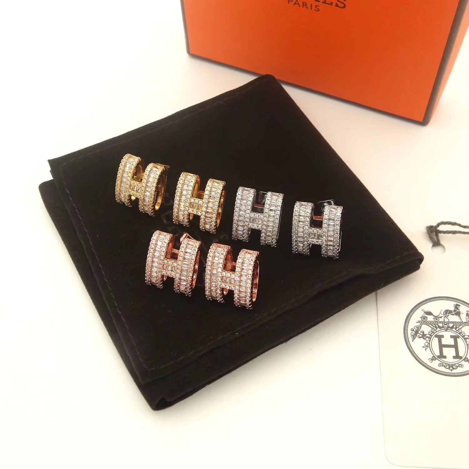 18K Hermes Pop Diamonds Earrings