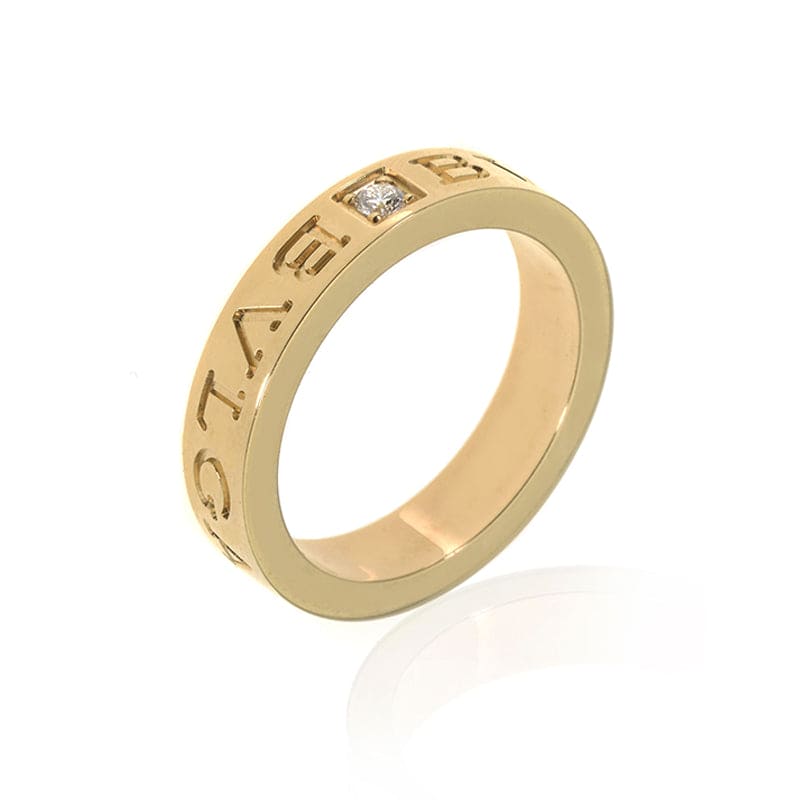 18K Bvlgari Yellow Gold Diamond Ring