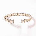 18K Chanel Interlocking Cuff Logo Choker Necklace