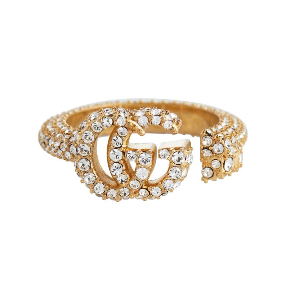 18K Gucci Double Crystal Ring