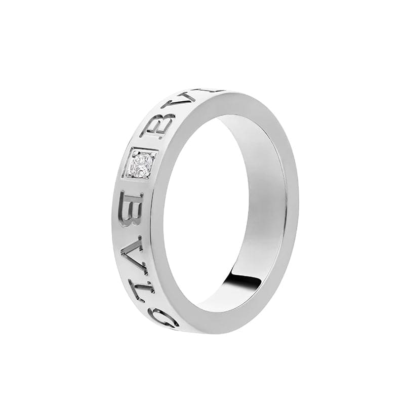 18K Bvlgari White Gold Diamond Ring