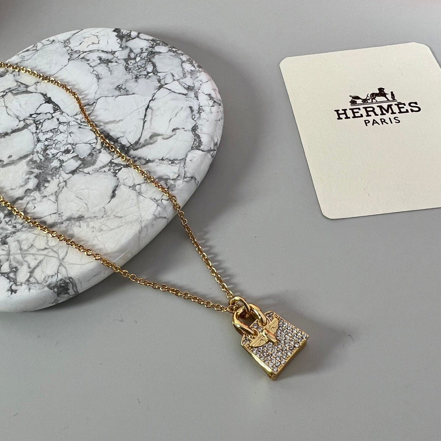 18K Hermes Amulettes Birkin Pendant Necklace