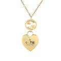 18K Gucci Double Heart Pendant Necklace