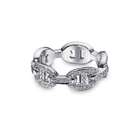 18K Hermes Chaine D'Ancre Enchainee Diamond Ring
