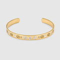 18K Gucci Double Icon Blossom Enamel Bangle Bracelet