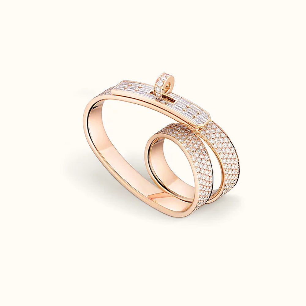 18K Hermes Kelly Gavroche Double Ring