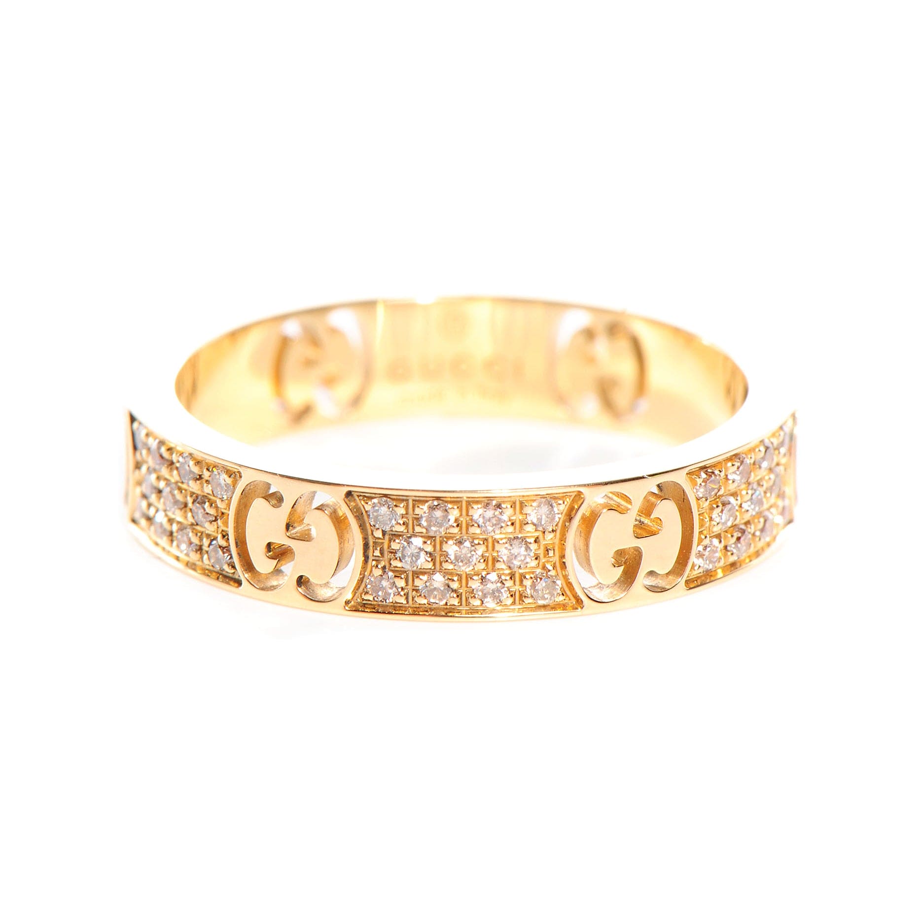 18K Gucci Double Icon Full Diamonds Ring