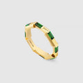 18K Gucci Double Link To Love Tormaline Green And Diamond Ring