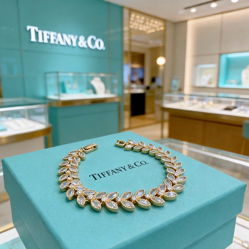 18K Tiffany Return to Crystal Rose Gold Bracelet
