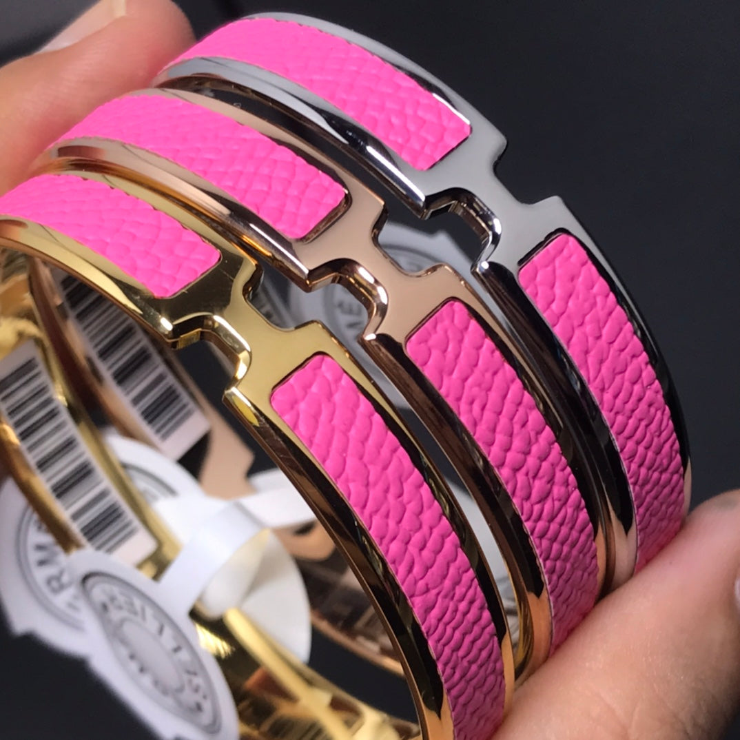 18K Hermes Olympe Pink Bracelet