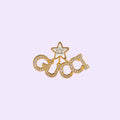 18K Gucci Double Script Star Earrings
