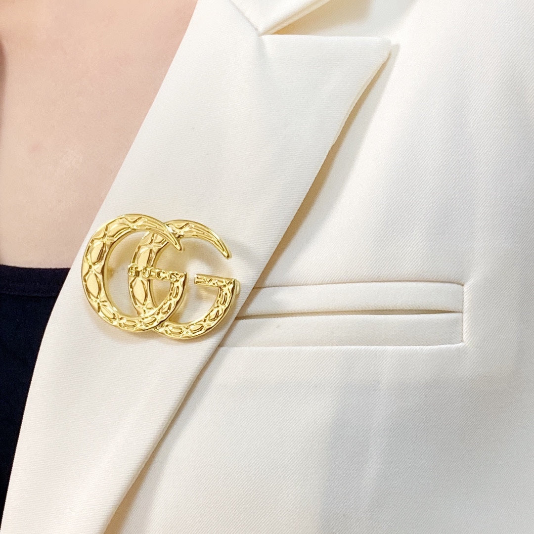 18K Gucci Double Brooch