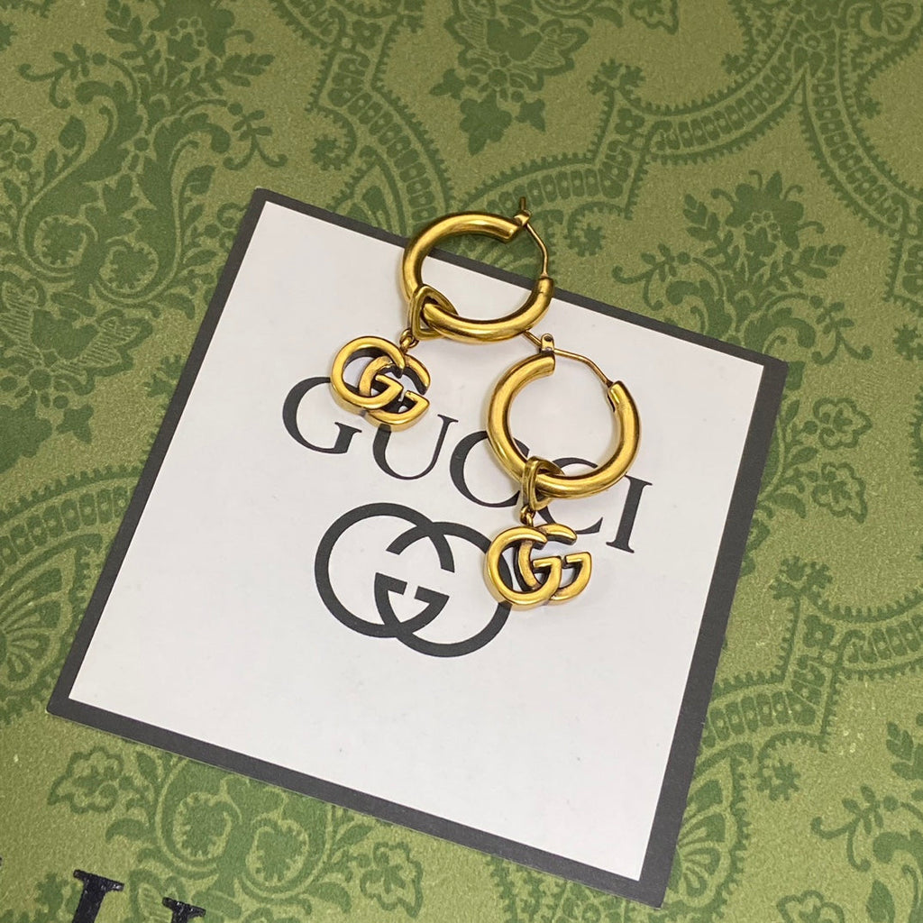 18K Gucci Double Hollow Earrings