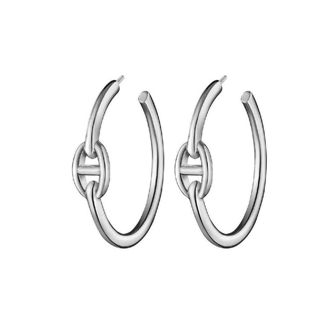 18K Hermes Chaine D'Ancre Earrings