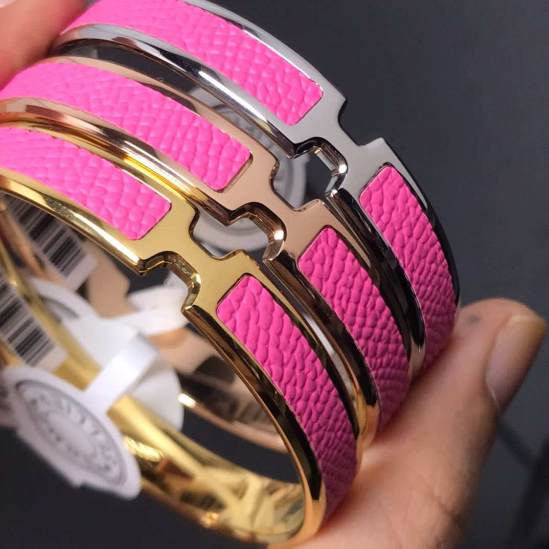 18K Hermes Olympe Pink Bracelet