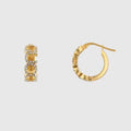 18K Gucci Double Embellished Script Letter Earrings