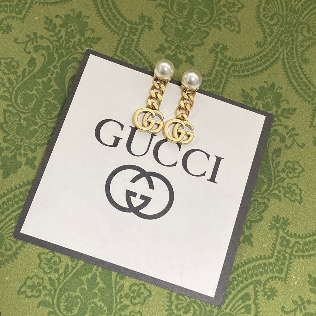 18K Gucci Double Chain Earrings